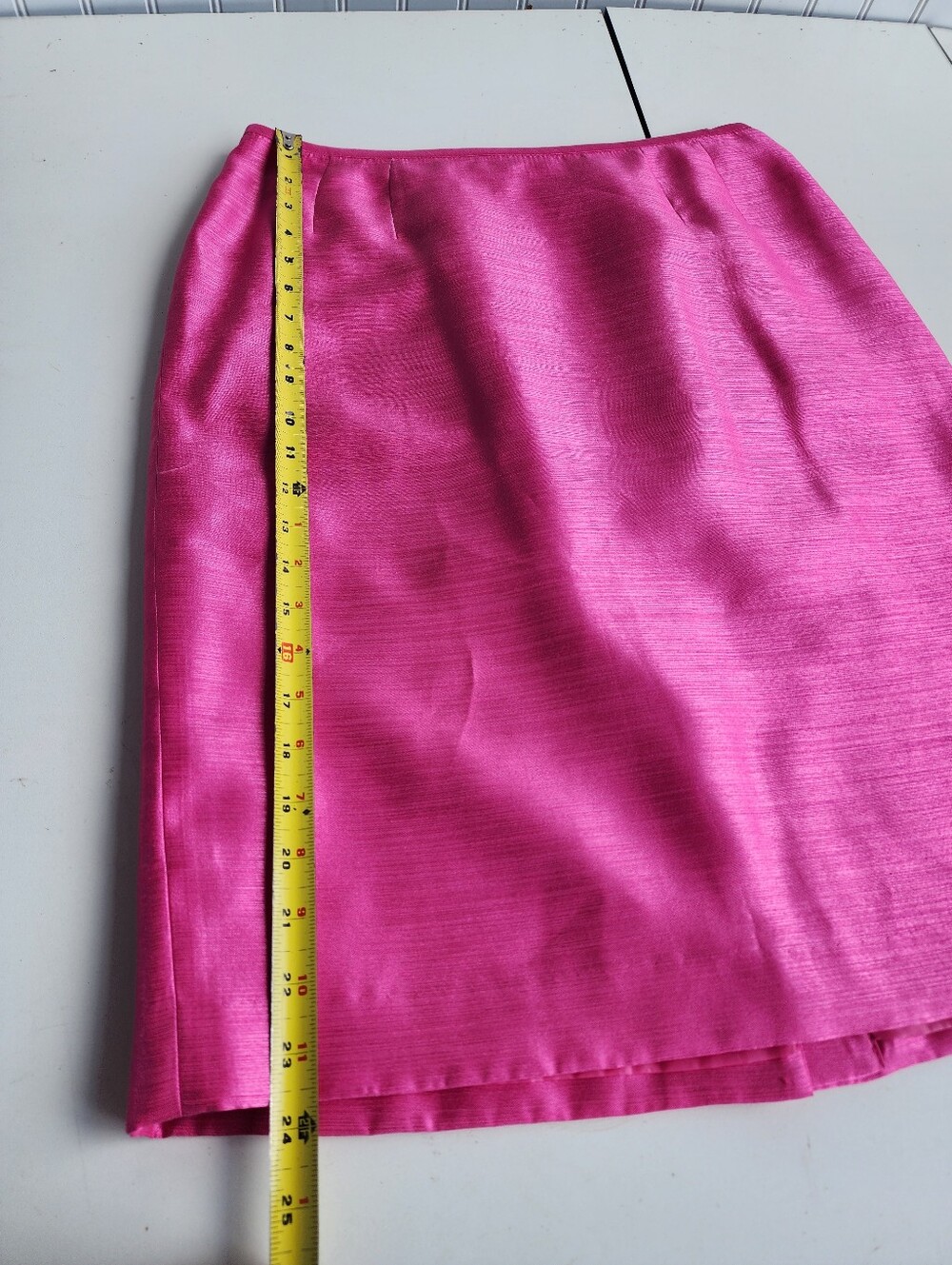 Le Suit Suit Skirt Womens Pink Pencil Satin Shiny Lined Sz Petite 8P** - Picture 3 of 10
